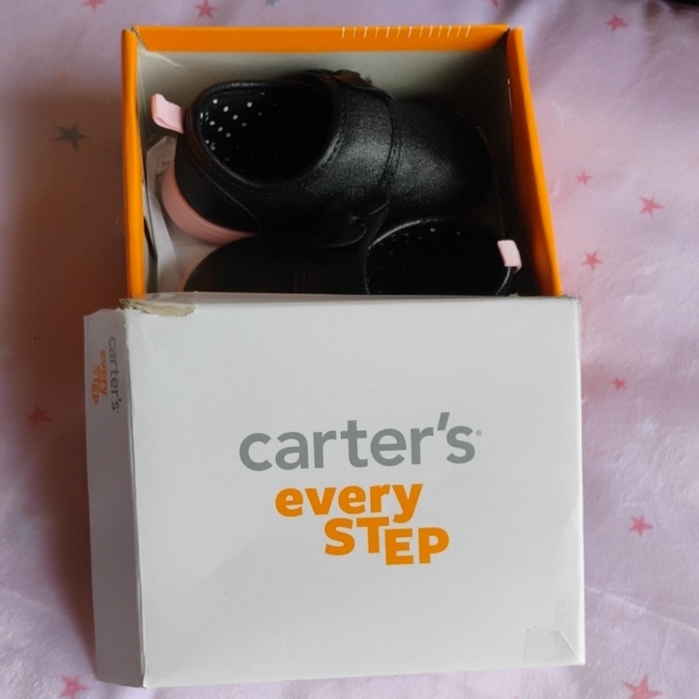 Carter's Black Baby Walker Shoes Solid Construction